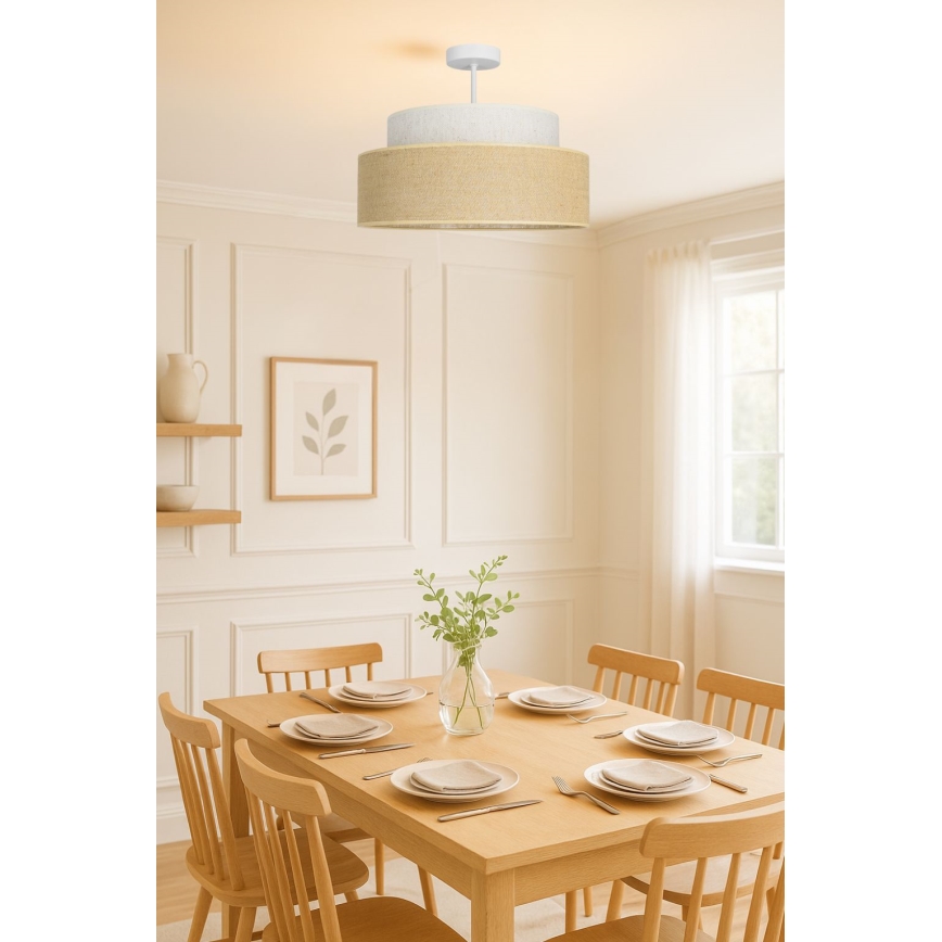 Surface-mounted chandelier BOHO 1xE27/60W/230V creamy/beige