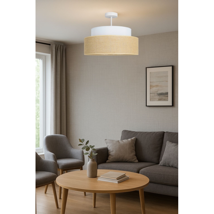 Surface-mounted chandelier BOHO 1xE27/60W/230V creamy/beige