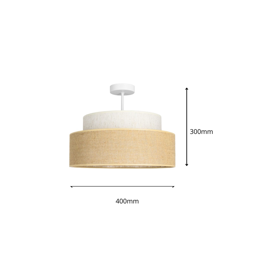 Surface-mounted chandelier BOHO 1xE27/60W/230V creamy/beige
