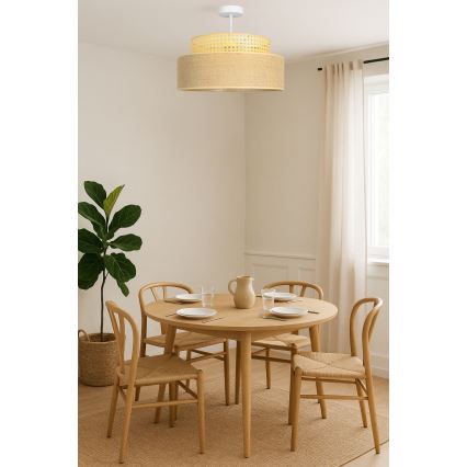 Surface-mounted chandelier BOHO 1xE27/60W/230V rattan