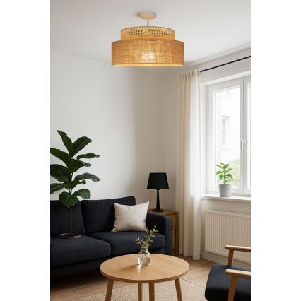 Surface-mounted chandelier BOHO 1xE27/60W/230V rattan
