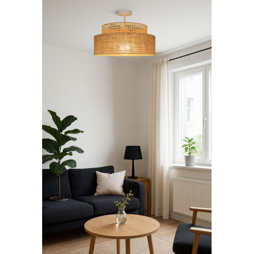 Surface-mounted chandelier BOHO 1xE27/60W/230V rattan