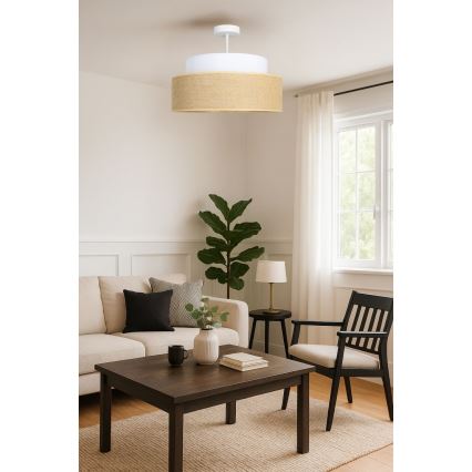 Surface-mounted chandelier BOHO 1xE27/60W/230V white/beige