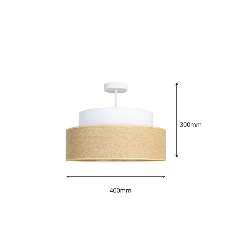 Surface-mounted chandelier BOHO 1xE27/60W/230V white/beige