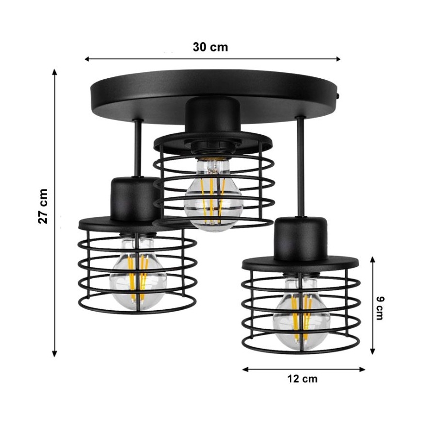 Surface-mounted chandelier BONOX 3xE27/60W/230V