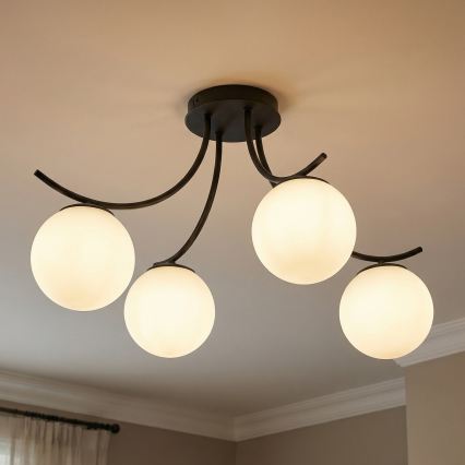 Surface-mounted chandelier BOSTON 4xE14/10W/230V black