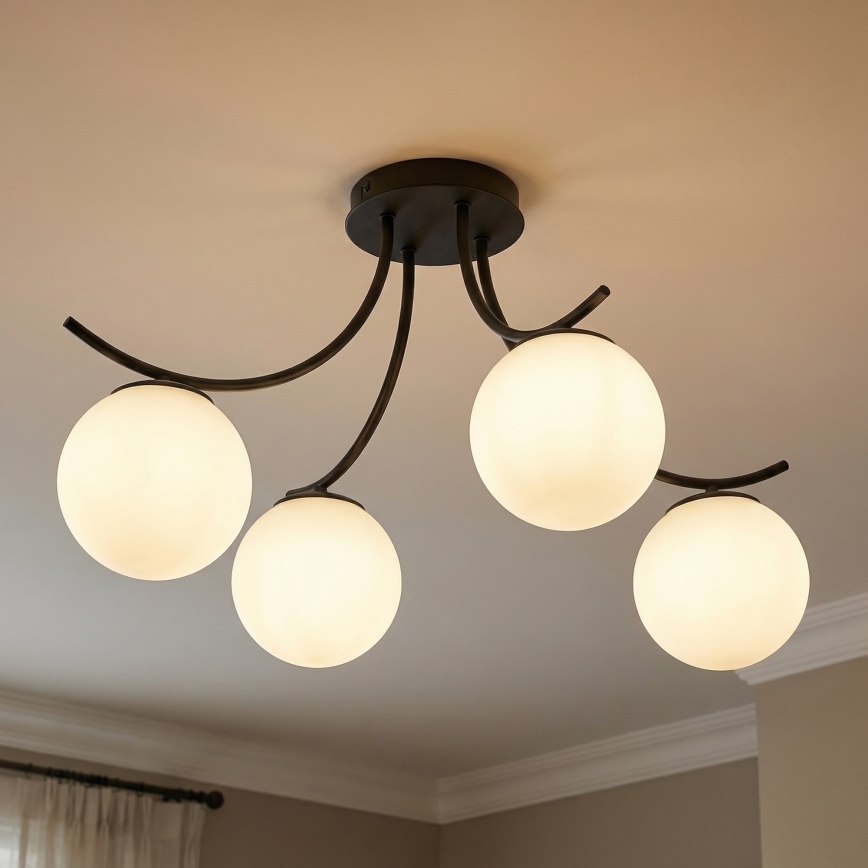 Surface-mounted chandelier BOSTON 4xE14/10W/230V black