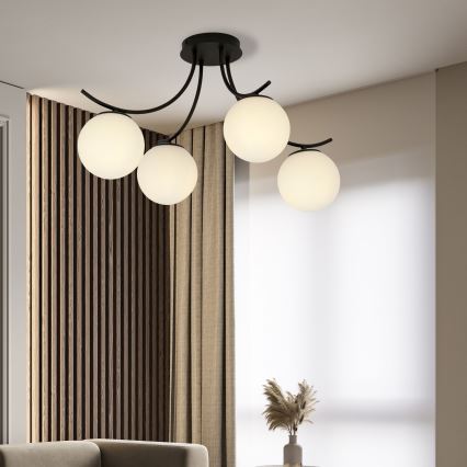 Surface-mounted chandelier BOSTON 4xE14/10W/230V black