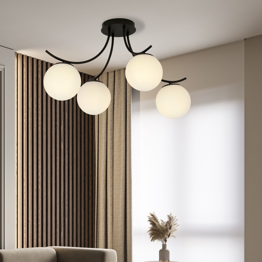Surface-mounted chandelier BOSTON 4xE14/10W/230V black