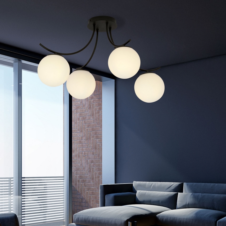 Surface-mounted chandelier BOSTON 4xE14/10W/230V black