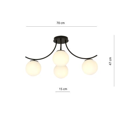 Surface-mounted chandelier BOSTON 4xE14/10W/230V black