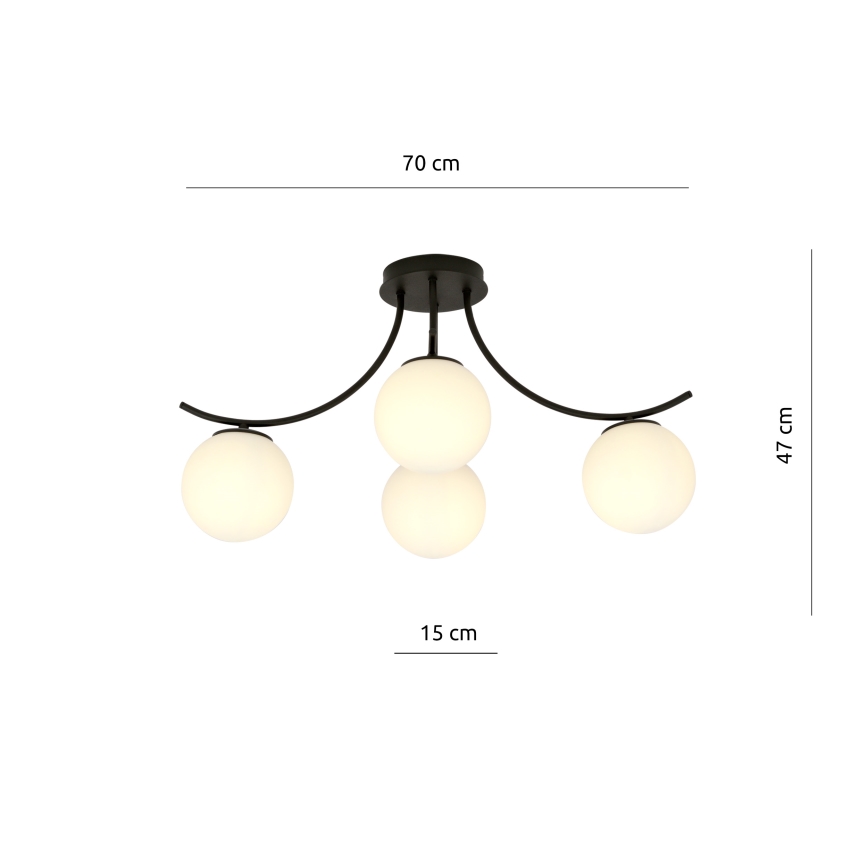 Surface-mounted chandelier BOSTON 4xE14/10W/230V black