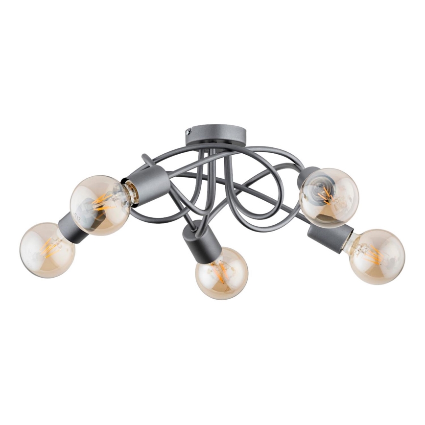Surface-mounted chandelier BOSTON 5xE27/15W/230V grey