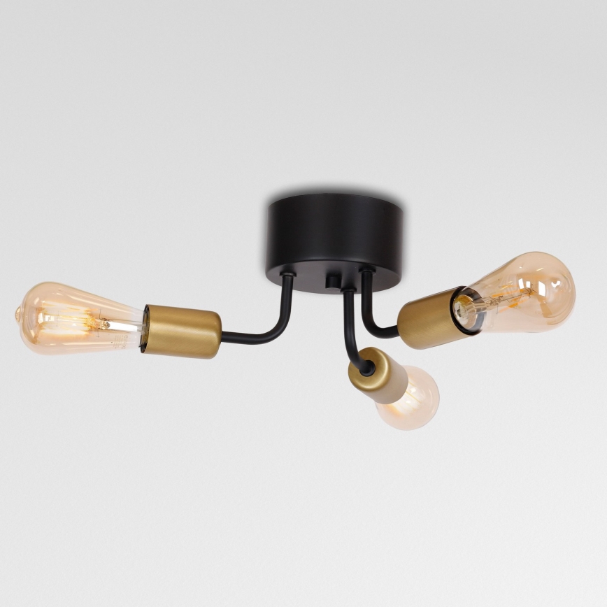 Surface-mounted chandelier BRENDA 3xE27/60W/230V black/gold