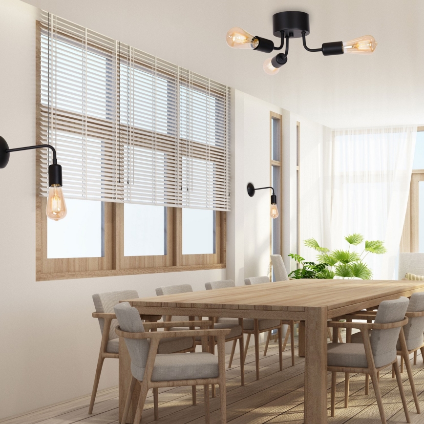 Surface-mounted chandelier BRENDA 3xE27/60W/230V black