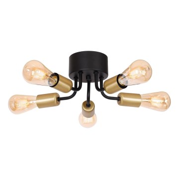 Surface-mounted chandelier BRENDA 5xE27/60W/230V black/golden