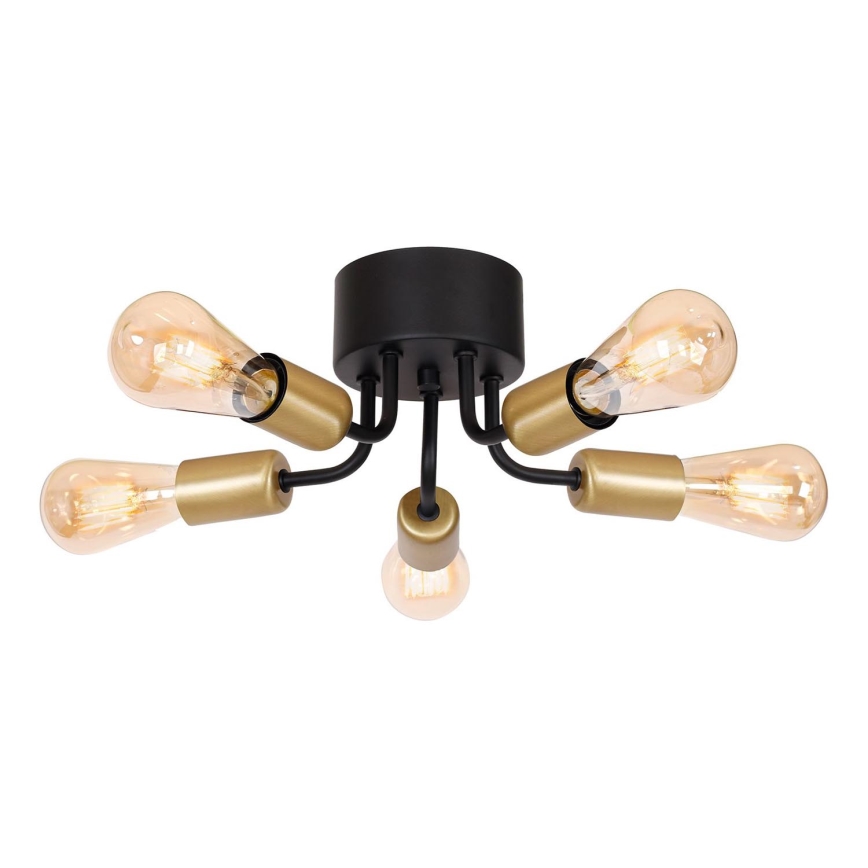 Surface-mounted chandelier BRENDA 5xE27/60W/230V black/golden