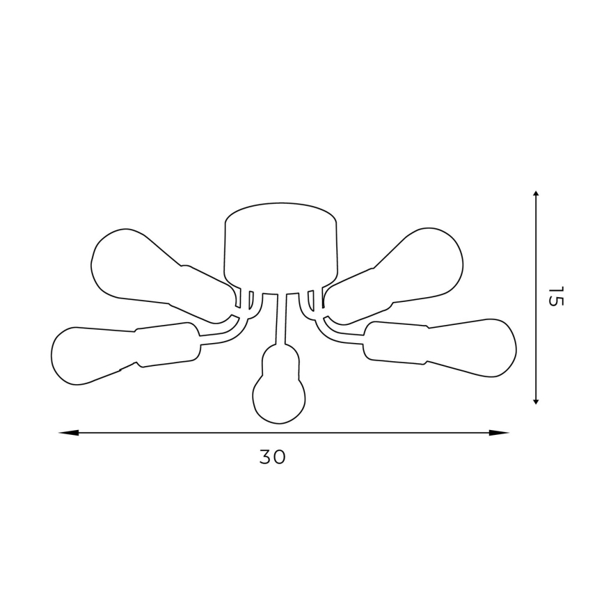 Surface-mounted chandelier BRENDA 5xE27/60W/230V black