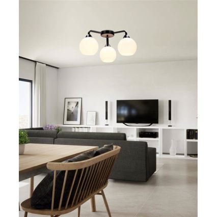 Surface-mounted chandelier CALDERA 3xE27/60W/230V black