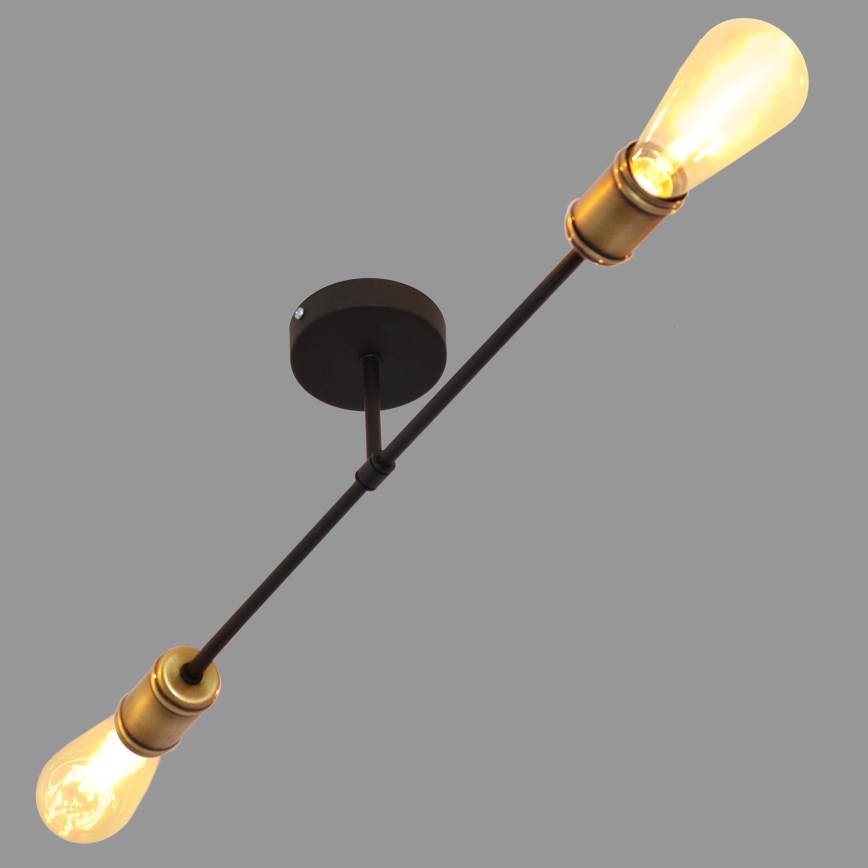 Surface-mounted chandelier CAMBRIDGE 2xE27/15W/230V black/golden
