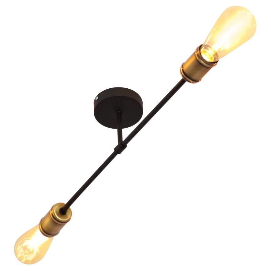 Surface-mounted chandelier CAMBRIDGE 2xE27/15W/230V black/golden