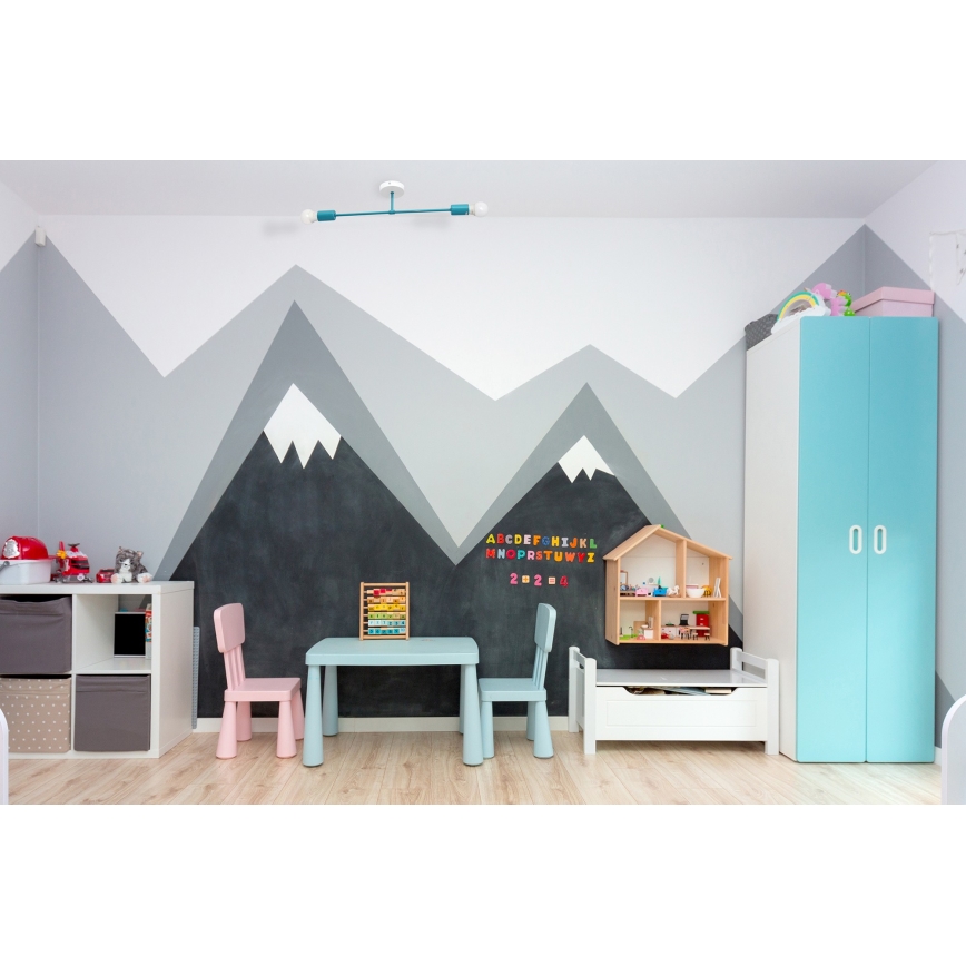 Surface-mounted chandelier CAMBRIDGE 2xE27/15W/230V blue