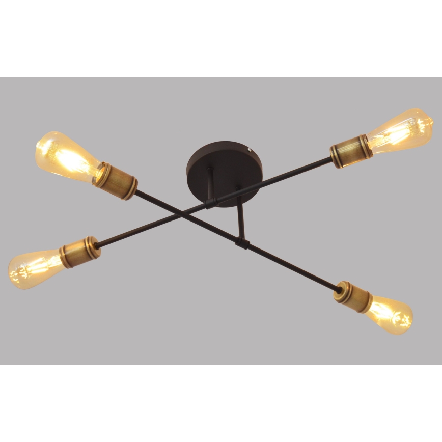 Surface-mounted chandelier CAMBRIDGE 4xE27/20W/230V black/golden