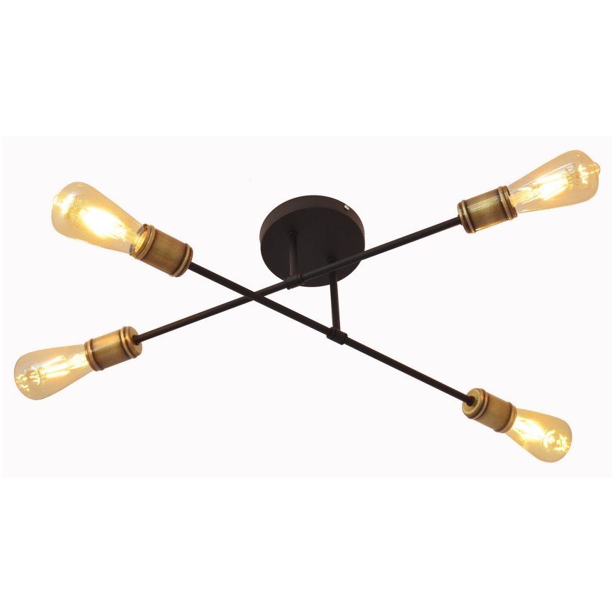 Surface-mounted chandelier CAMBRIDGE 4xE27/20W/230V black/golden