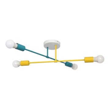 Surface-mounted chandelier CAMBRIDGE 4xE27/20W/230V blue/yellow
