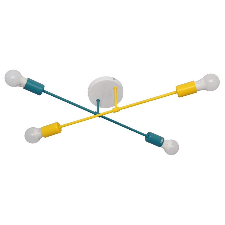 Surface-mounted chandelier CAMBRIDGE 4xE27/20W/230V blue/yellow