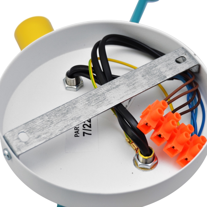 Surface-mounted chandelier CAMBRIDGE 4xE27/20W/230V blue/yellow