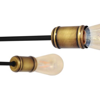 Surface-mounted chandelier CAMBRIDGE 6xE27/20W/230V black/golden
