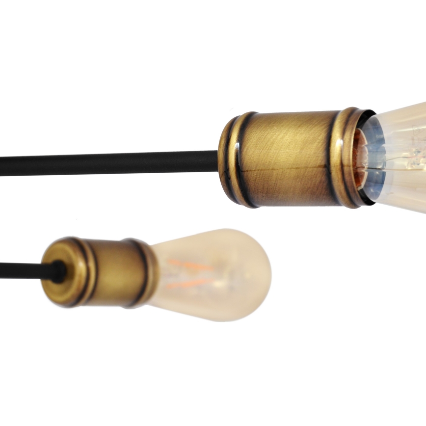Surface-mounted chandelier CAMBRIDGE 6xE27/20W/230V black/golden