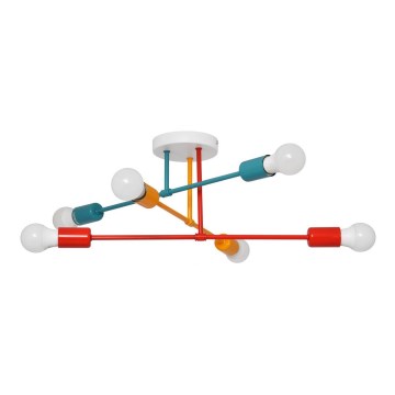 Surface-mounted chandelier CAMBRIDGE 6xE27/20W/230V blue/red/orange