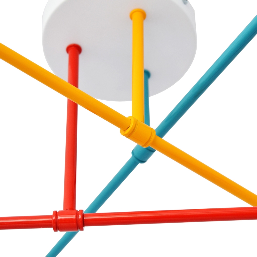 Surface-mounted chandelier CAMBRIDGE 6xE27/20W/230V blue/red/orange