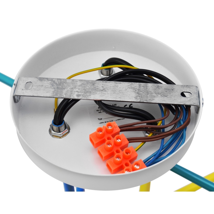 Surface-mounted chandelier CAMBRIDGE 6xE27/20W/230V blue/red/orange