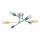 Surface-mounted chandelier CAMBRIDGE 6xE27/20W/230V blue/yellow