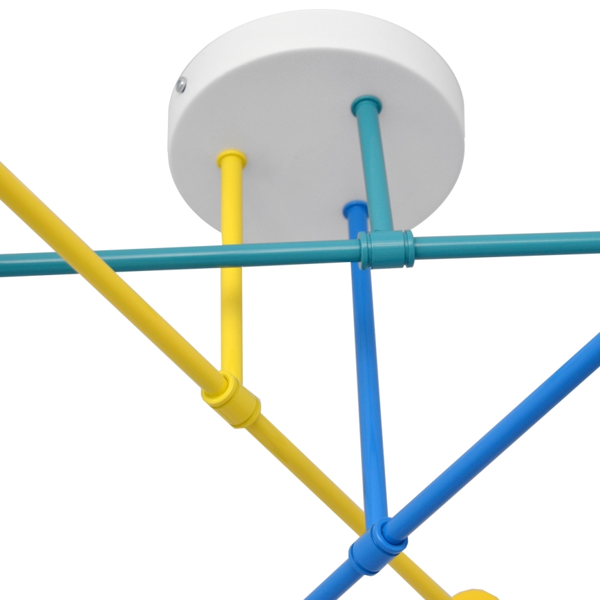 Surface-mounted chandelier CAMBRIDGE 6xE27/20W/230V blue/yellow