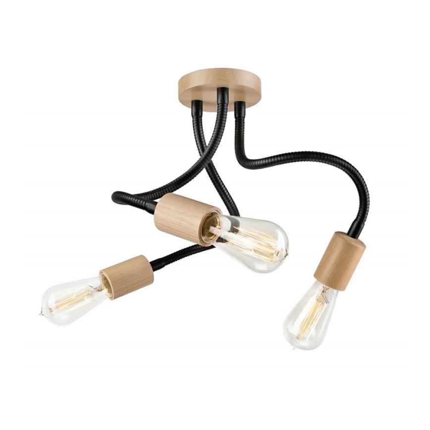 Surface-mounted chandelier CAMERON 3xE27/60W/230V beech - FSC certified