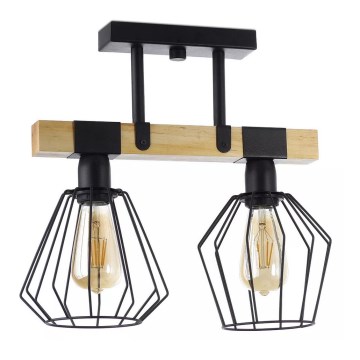 Surface-mounted chandelier CAMEROON 2xE27/60W/230V black/wood