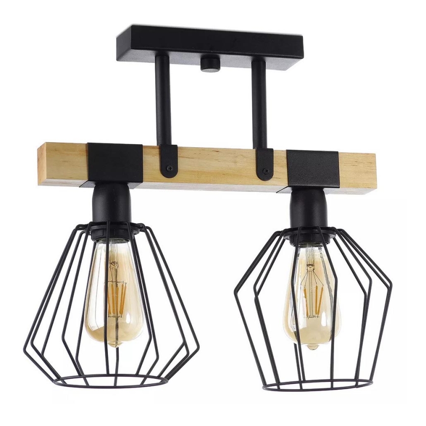Surface-mounted chandelier CAMEROON 2xE27/60W/230V black/wood