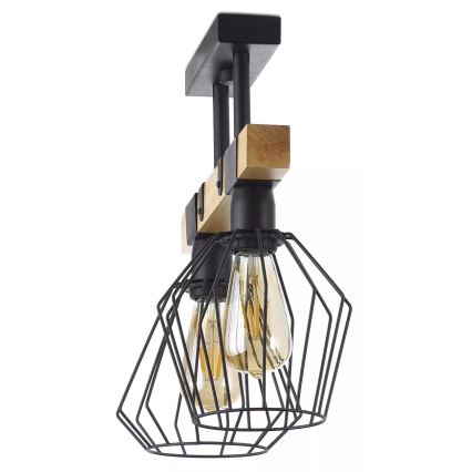 Surface-mounted chandelier CAMEROON 2xE27/60W/230V black/wood