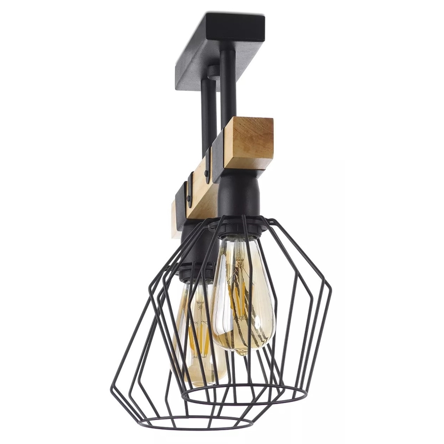 Surface-mounted chandelier CAMEROON 2xE27/60W/230V black/wood
