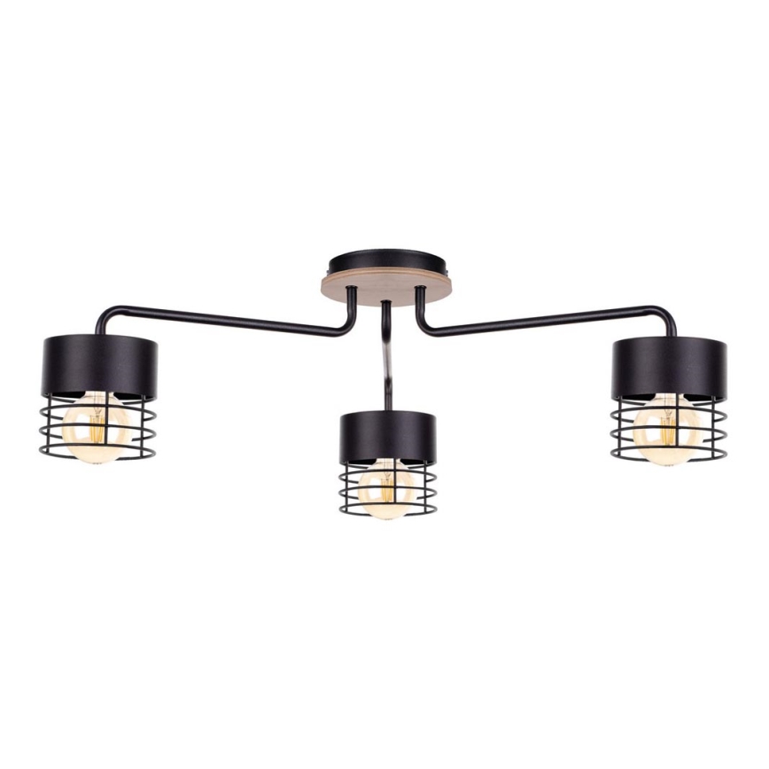Surface-mounted chandelier CAS WOOD 3xE27/60W/230V