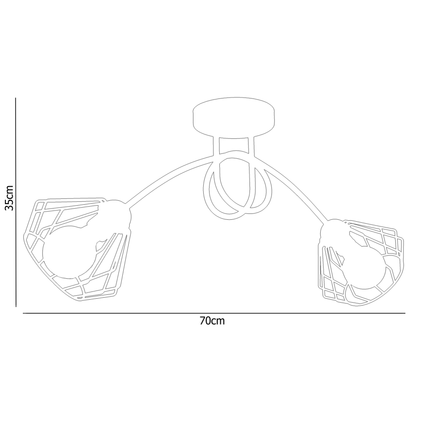 Surface-mounted chandelier CEED 2xE27/60W/230V