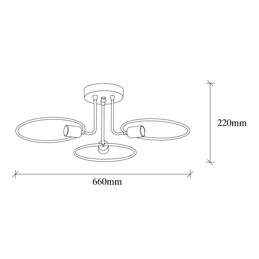 Surface-mounted chandelier CIRCLE 3xE27/40W/230V