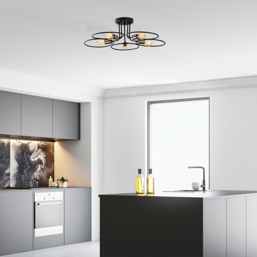 Surface-mounted chandelier CIRCLE 5xE27/40W/230V
