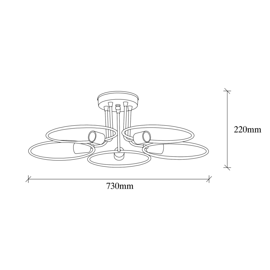 Surface-mounted chandelier CIRCLE 5xE27/40W/230V