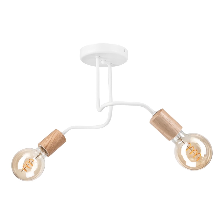 Surface-mounted chandelier CONOR 2xE27/60W/230V oak/white
