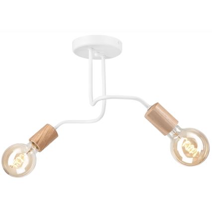 Surface-mounted chandelier CONOR 2xE27/60W/230V oak/white